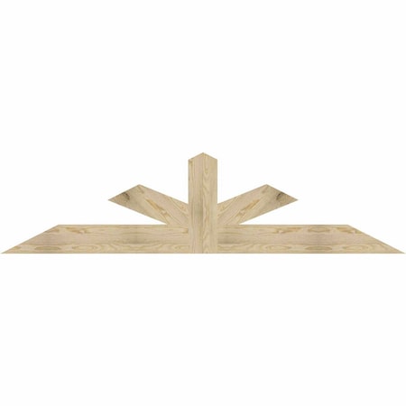 Ekena Millwork Saratoga Rough Sawn Timber Gable Bracket, Douglas Fir, 84"W x 21"H x 2"D x 6"F, 6/12 Pitch GBW084X21X0206SAR00RDF